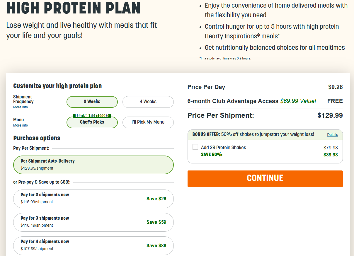 Nutrisystem Club High Protein