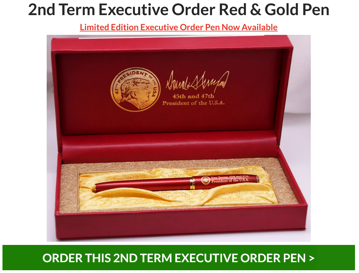 President Trump 2nd Term Executive Order Pen